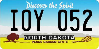 ND license plate IOY052