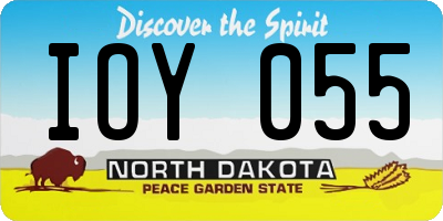 ND license plate IOY055