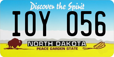 ND license plate IOY056