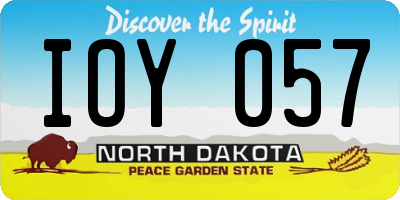 ND license plate IOY057