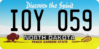 ND license plate IOY059