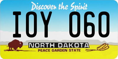 ND license plate IOY060