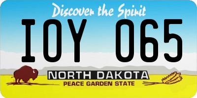 ND license plate IOY065