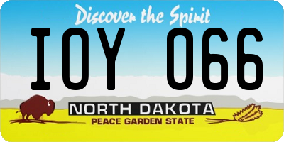 ND license plate IOY066