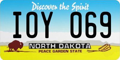 ND license plate IOY069