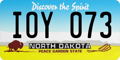 ND license plate IOY073