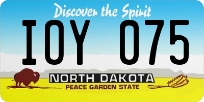 ND license plate IOY075