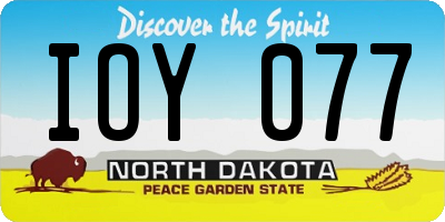 ND license plate IOY077