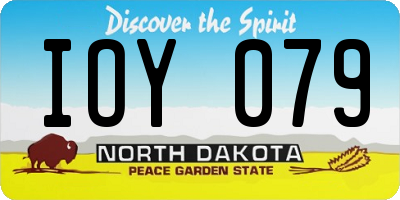 ND license plate IOY079