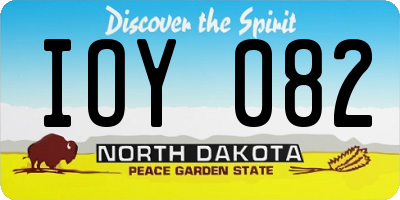 ND license plate IOY082