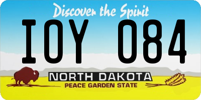ND license plate IOY084