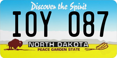 ND license plate IOY087