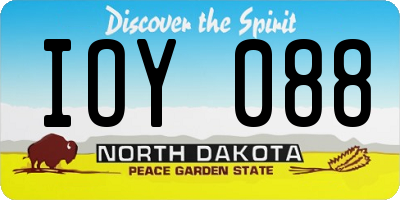 ND license plate IOY088