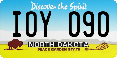 ND license plate IOY090