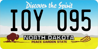 ND license plate IOY095