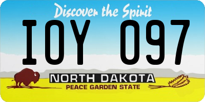 ND license plate IOY097