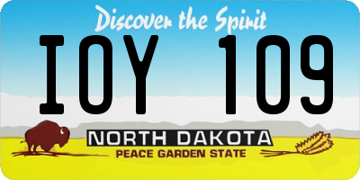 ND license plate IOY109