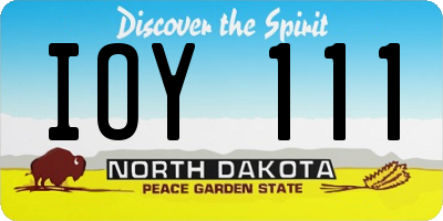 ND license plate IOY111