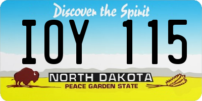 ND license plate IOY115