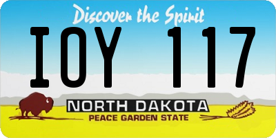 ND license plate IOY117