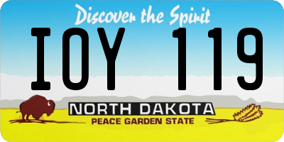 ND license plate IOY119