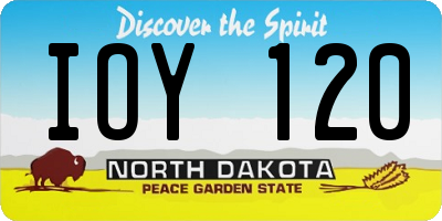 ND license plate IOY120
