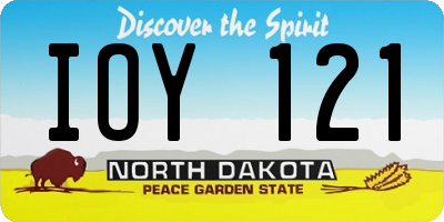 ND license plate IOY121