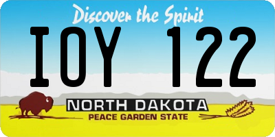 ND license plate IOY122