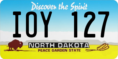 ND license plate IOY127