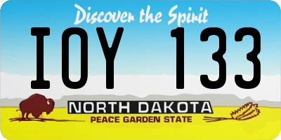 ND license plate IOY133