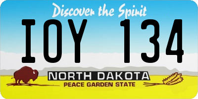 ND license plate IOY134