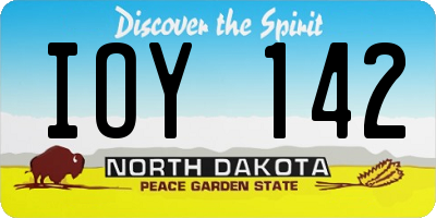 ND license plate IOY142