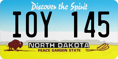 ND license plate IOY145