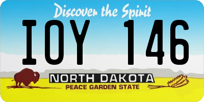 ND license plate IOY146
