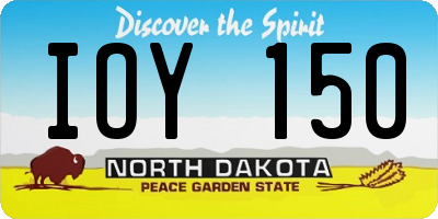 ND license plate IOY150