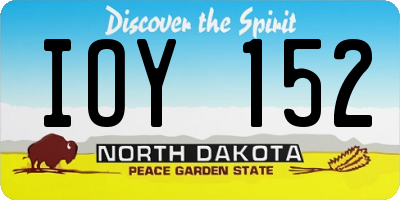 ND license plate IOY152