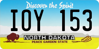 ND license plate IOY153