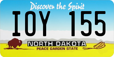 ND license plate IOY155