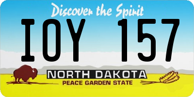 ND license plate IOY157