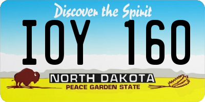 ND license plate IOY160