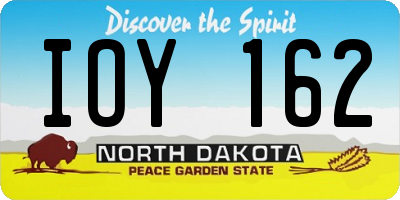 ND license plate IOY162