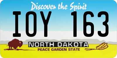 ND license plate IOY163