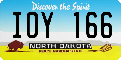 ND license plate IOY166