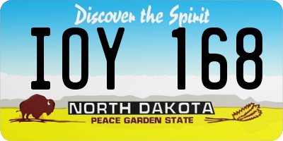 ND license plate IOY168