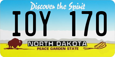 ND license plate IOY170