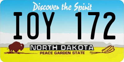 ND license plate IOY172