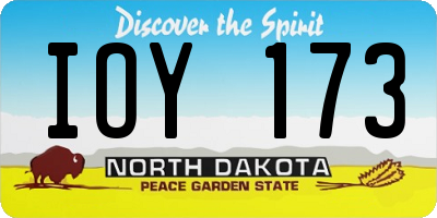 ND license plate IOY173