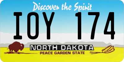 ND license plate IOY174