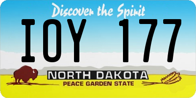 ND license plate IOY177