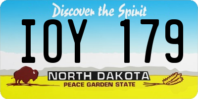 ND license plate IOY179